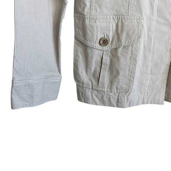 Liz Claiborne Women Cotton Jacket 6 Pin Stripe Lightweight Chic Preppy Retro Y2K - Picture 6 of 12